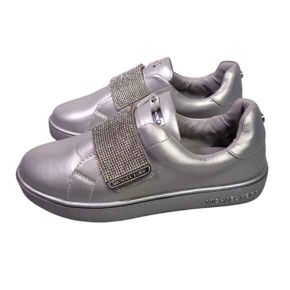 Michael Kors Girl's Ivy Candy Slip-On Sneakers Sz 3 Low Top Muted Silver - Picture 7 of 15